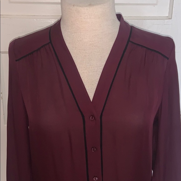 VINCE Maroon silk blouse XS - Picture 2 of 7